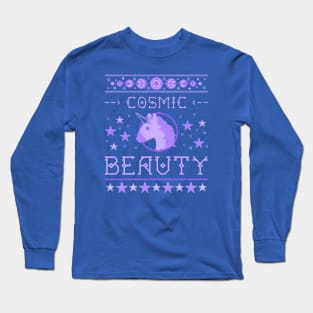 Celestial Cosmic Beauty Unicorn Ugly Sweater Style Long Sleeve T-Shirt